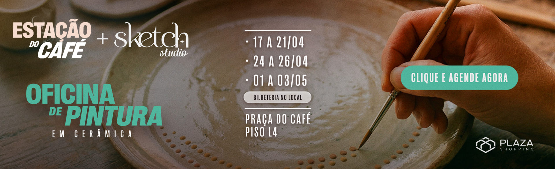 Oficina de pintura em cerâmica Sketch 